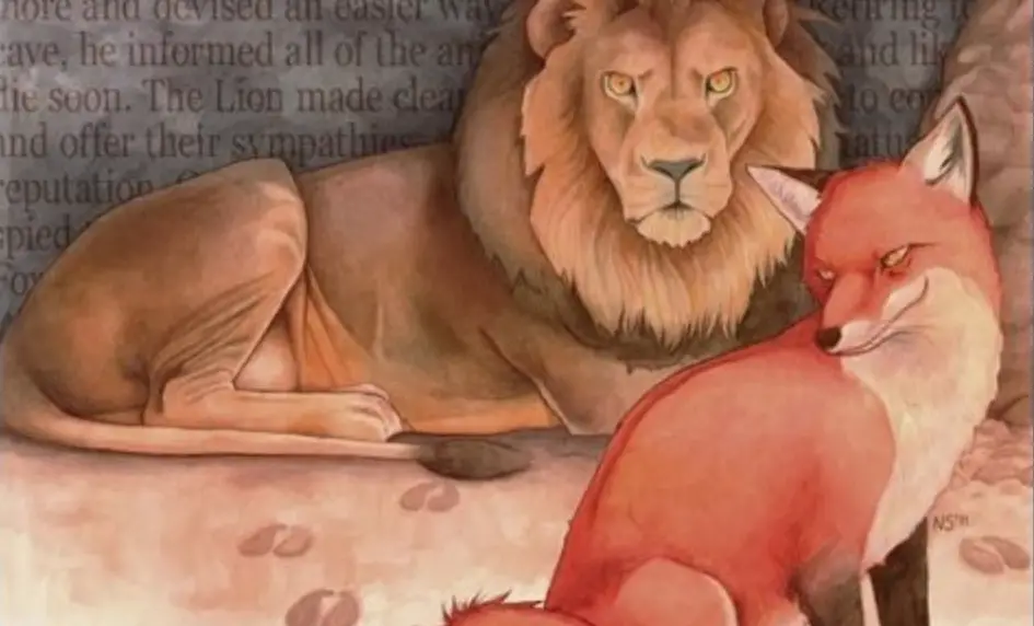 La fábula del zorro y el león